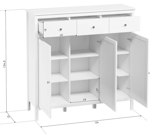 Комод Helga белый, арт. KOM3D3S фото 5
