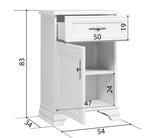 Тумба Kentaki белый, арт. KOM1D1S/L фото 6