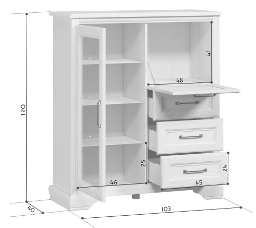 Тумба с подсветкой Stylius лиственница сибирская, арт. KOM1W1B3S фото 4