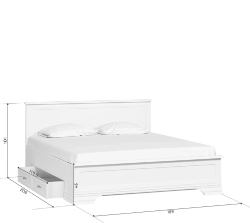 Кровать Kentaki белый, арт. LOZ180x200 фото 5