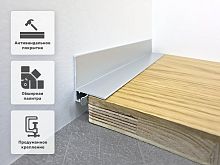 Микроплинтус TeckWood L-20 Серебро матовое